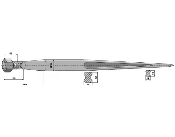 Dent de chargeur frontal
