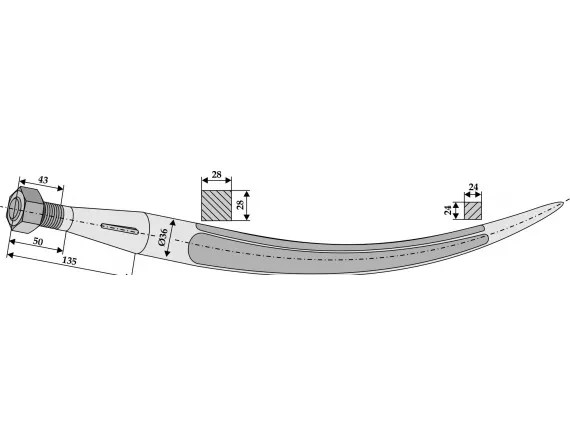 Dent de chargeur frontal