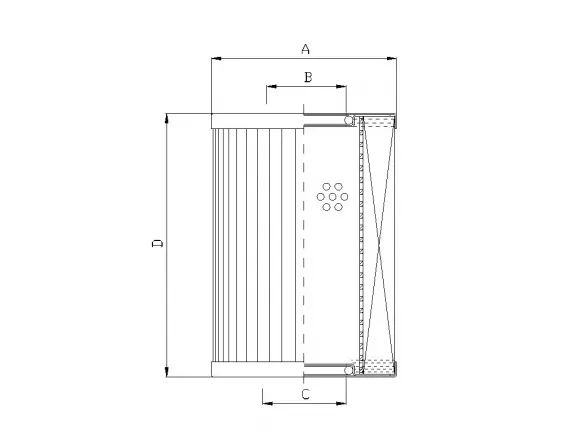 Filter element for pressure filter DMD362B100B