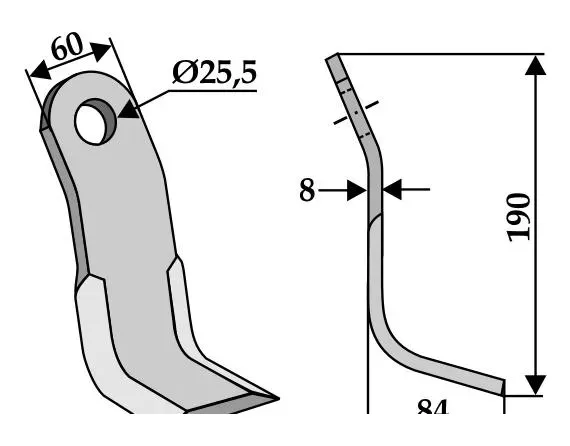 Y-flail knives