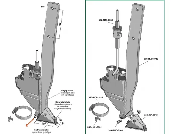 Seed coulter - right version