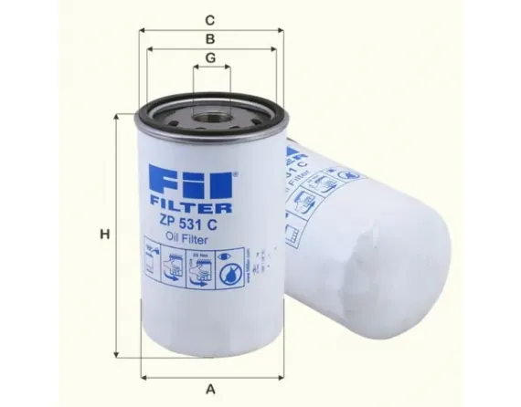 Filtro de aceite roscado ZP531C