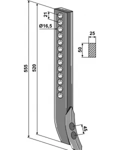 Track eradicator tines