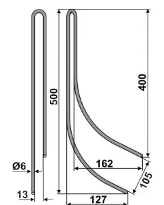 Púas para gradas de semillas