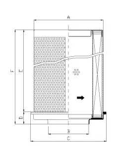 Filter element for return filter WG138