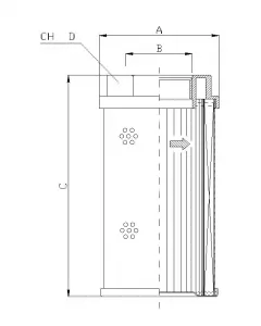 Elemento filtrante idraulico (filtro di aspirazione) WT1665