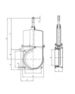 Double flange gate valve