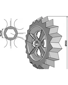 Toothed roller ring - Ø55