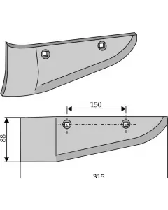 Shares for beet harvester