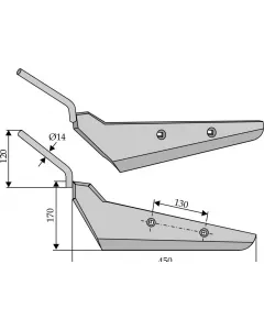 Shares for beet harvester