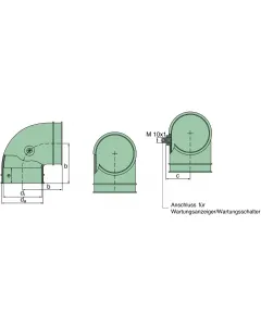 39 100 25 979 manifold 90 °, id = 50mm x 57mm (TPE)