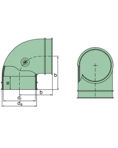 39 100 25 999 manifold 90 °, id = 50mm x 57mm (TPE)