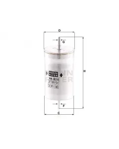 Fuel line filter (inline) WK 8036