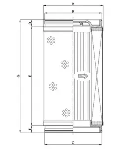 elemento filtrante hidráulico U164G06V/ESD