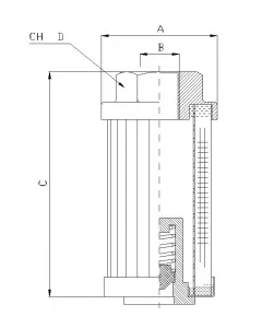 Suction filter (screw-on element) FS130B6T125B