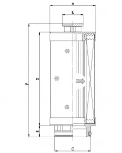 elemento filtrante hidráulico U134G03V/ESD