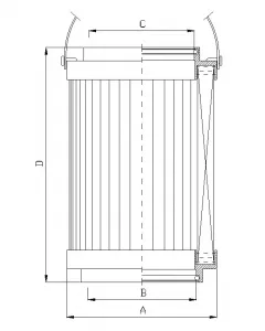 Hydraulic filter element coreless C134G25V
