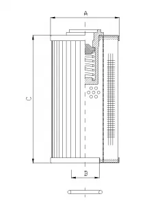 Filter element for return filter RLR210E10B/1