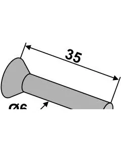 Countersunk rivets for metal