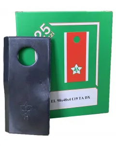 Rotary mower knives EL 98x48x4 f.19 TA DX (RH)