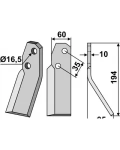 Dentes de rotor, versão direita