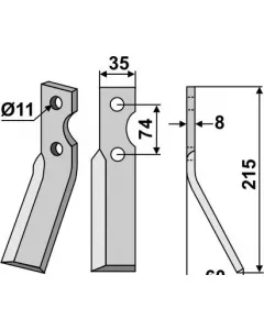 Denti del rotore, versione destra