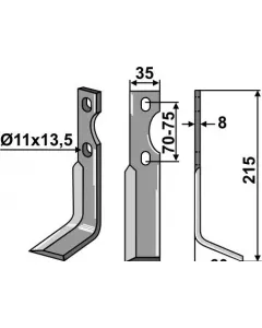 Denti del rotore, versione destra